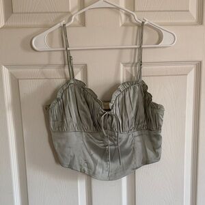 Altar'd State Sage Green Smocked Top